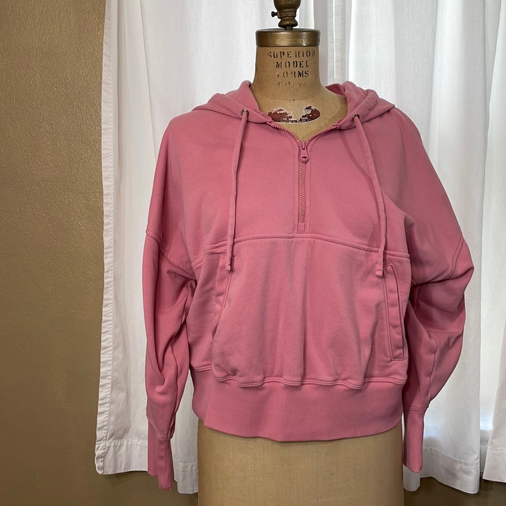 Get After It dusty/dried rose, 1/4 zip hoodie, cropped, oversize, soft and comfy